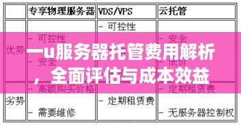 一u服务器托管费用解析，全面评估与成本效益