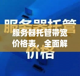 服务器托管带宽价格表，全面解析与选择指南