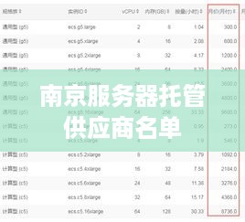 南京服务器托管供应商名单