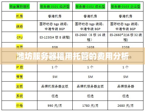 潍坊服务器租用托管的费用分析