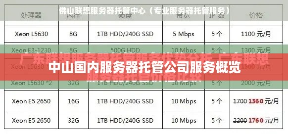 中山国内服务器托管公司服务概览