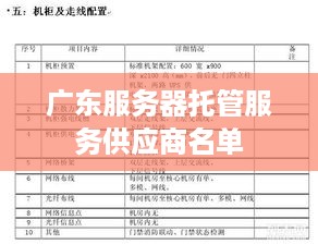 广东服务器托管服务供应商名单