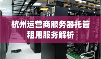 杭州运营商服务器托管租用服务解析