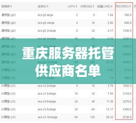 重庆服务器托管供应商名单