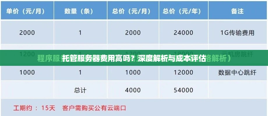 托管服务器费用高吗？深度解析与成本评估