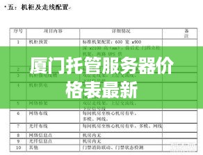 厦门托管服务器价格表最新