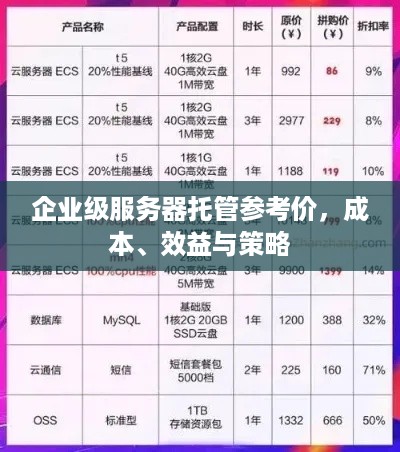 企业级服务器托管参考价，成本、效益与策略