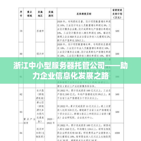 浙江中小型服务器托管公司——助力企业信息化发展之路