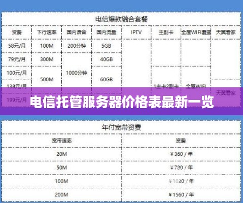 电信托管服务器价格表最新一览