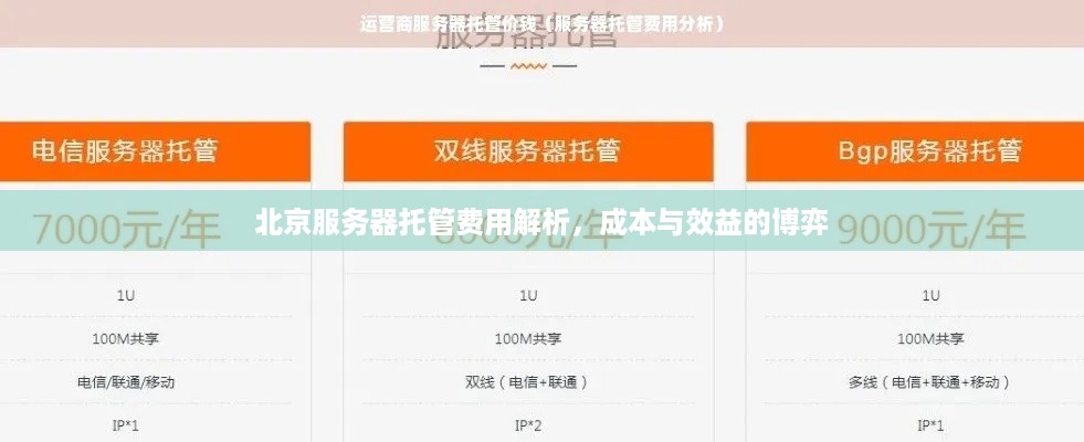 北京服务器托管费用解析，成本与效益的博弈
