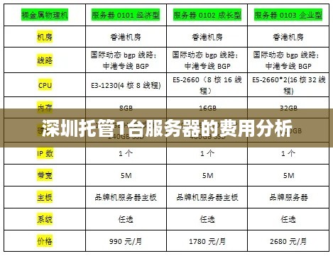 深圳托管1台服务器的费用分析