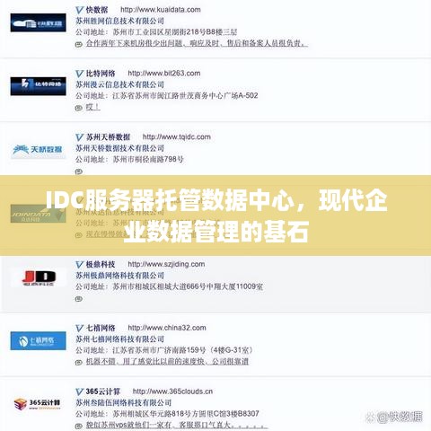 IDC服务器托管数据中心，现代企业数据管理的基石