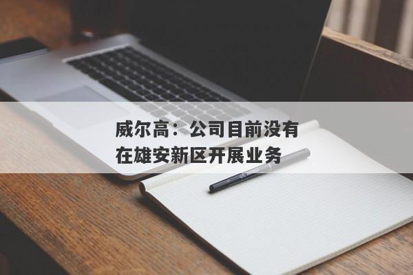 威尔高：公司目前没有在雄安新区开展业务